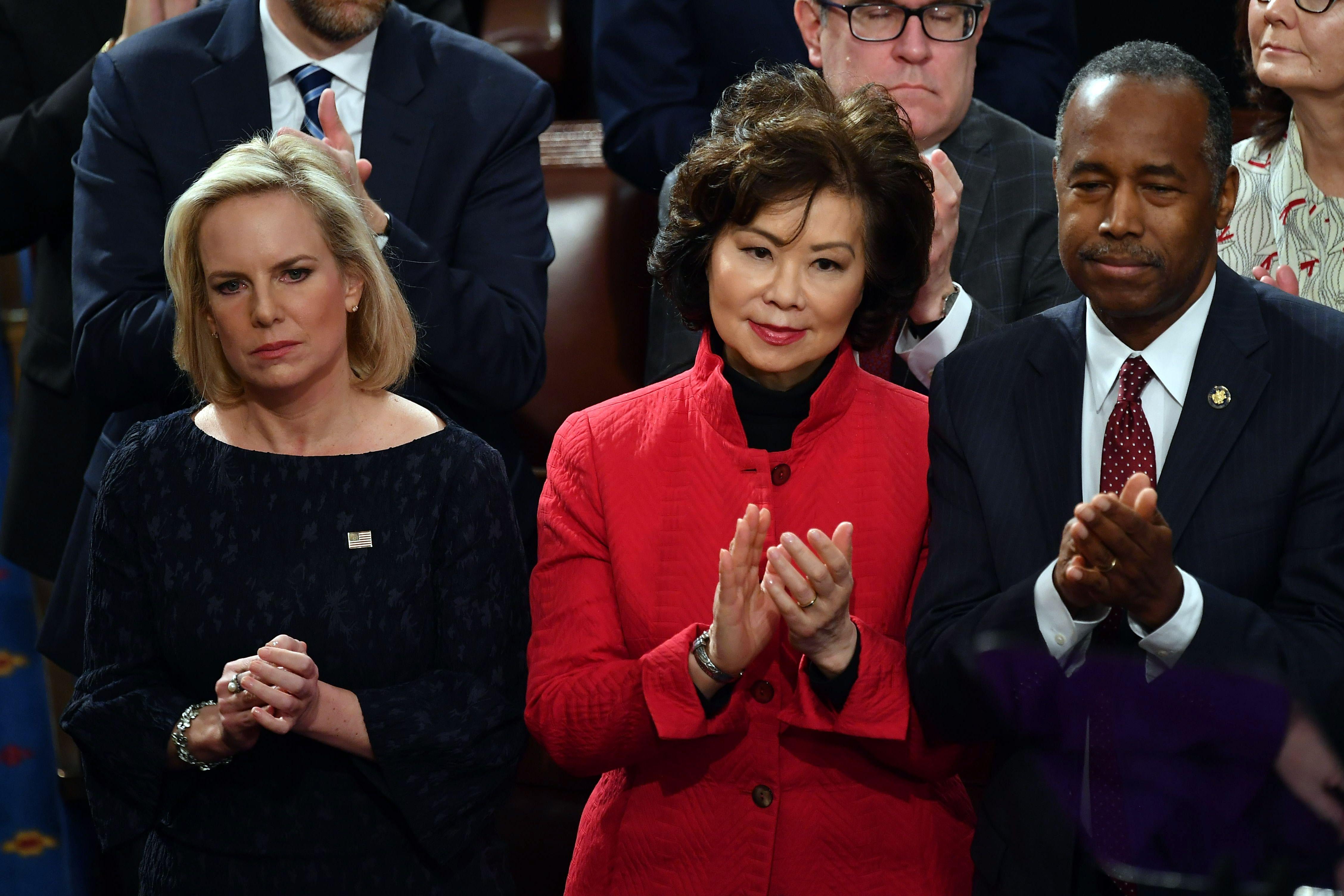 Transportation Secretary Elaine Chao at the State of the Union address on Feb. 5, 2019. 