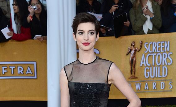 Anne Hathaway at the Screen Actors Guild Awards.