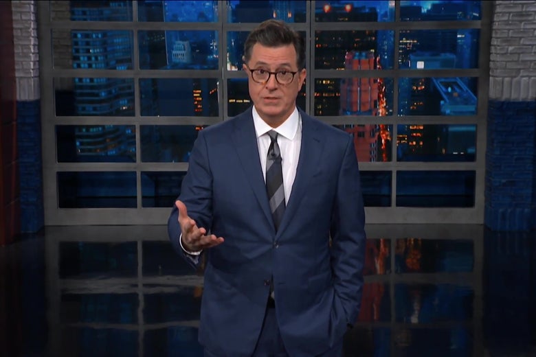 Stephen Colbert, looking incredulous.
