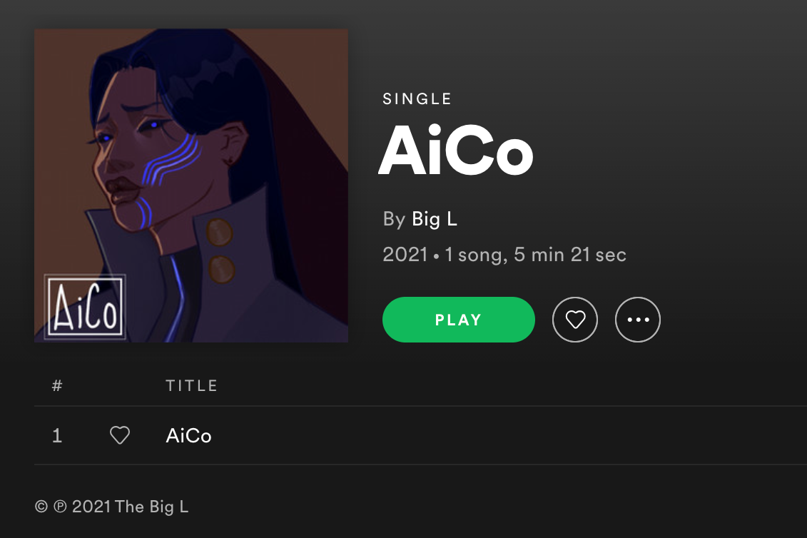 Spotify page for the single "AiCo" by Big L