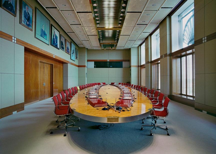 The meeting table of the Board of Directors of Royal Dutch Shell The Hague, Netherlands,  June 7, 2010