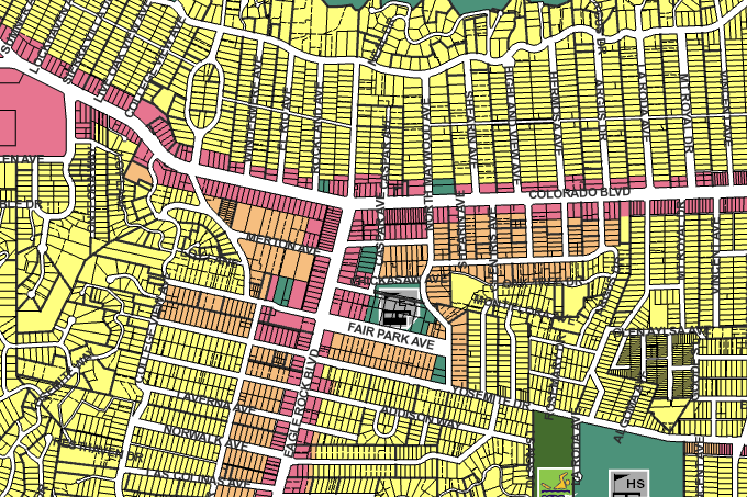 A zoning map of Los Angeles.