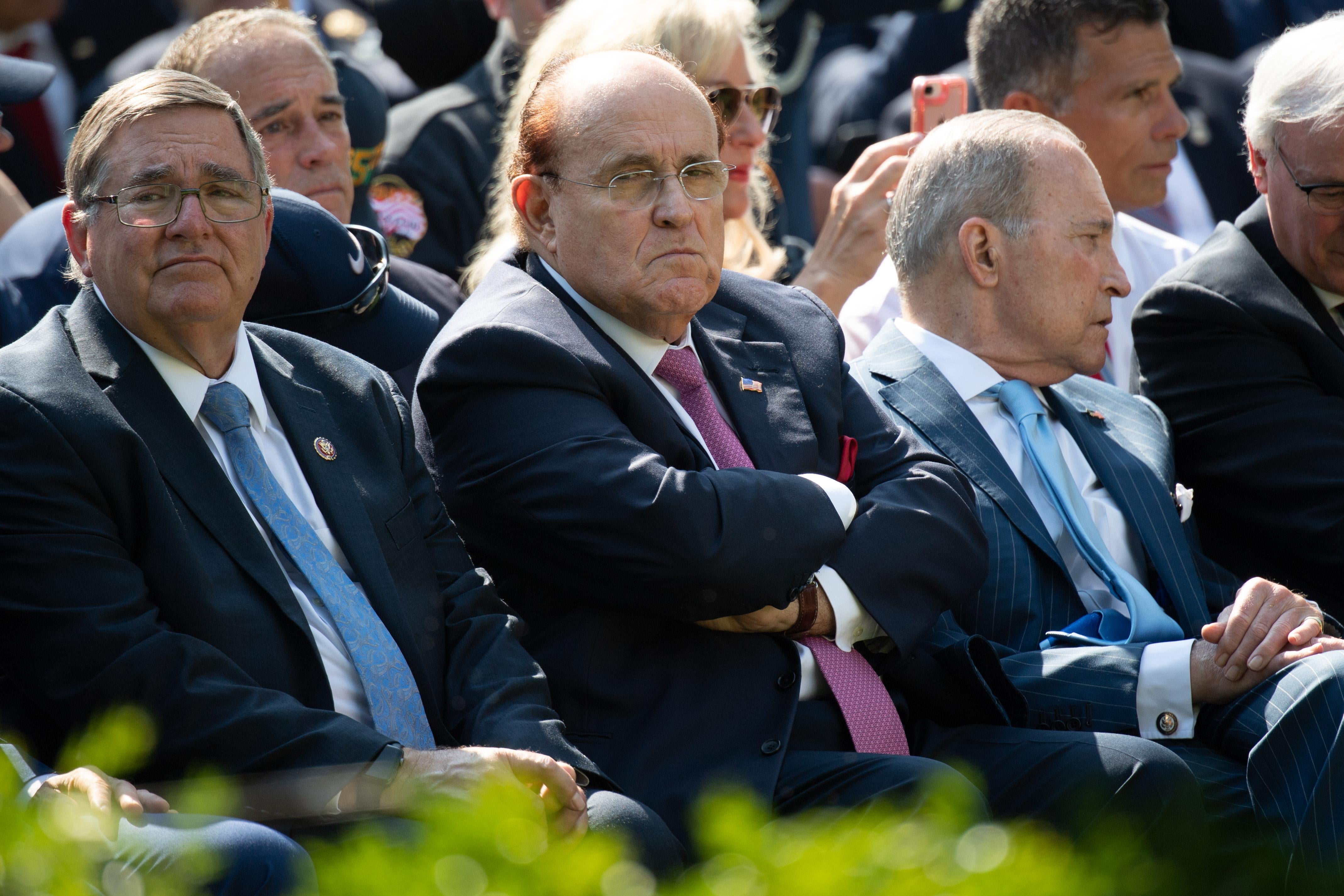 Former New York City Mayor Rudy Giuliani during a ceremony in the Rose Garden of the White House in Washington, DC, July 29, 2019. 