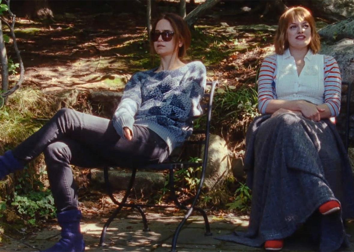Katherine Waterston and Elisabeth Moss in Queen of Earth.