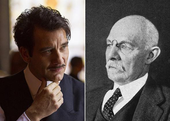 Left: Clive Owen in The Knick. Right: William Stewart Halsted.