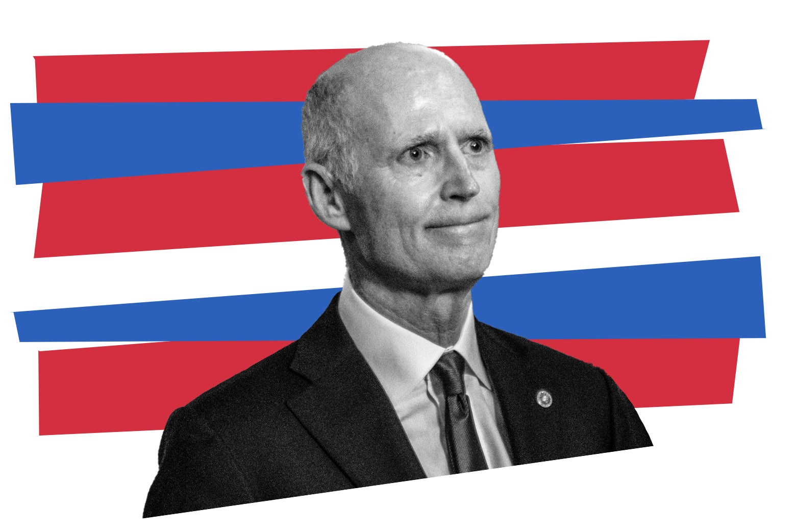 Rick Scott looking guilty, his lips pursed and mouth closed flat