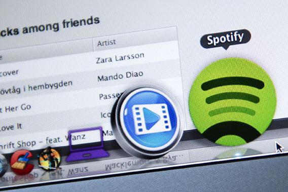 This photo illustration shows the Swedish music streaming service Spotify on March 7, 2013 in Stockholm, Sweden.