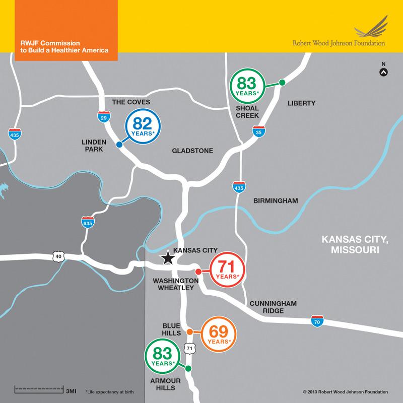 Life expectancy in the Kansas City, Mo., area.