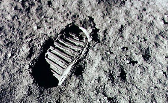 Neil Armstrong footprint on the moon.