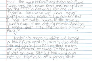 An 11-year-old reader on Sharon Draper’s Blended.