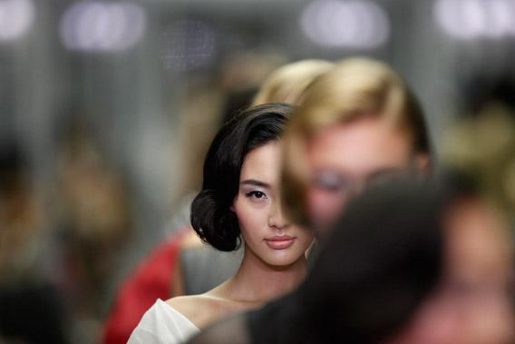 A model on the catwalk during the Spring/Summer 2012 collection for French fashion house Dior in Shanghai April 14, 2012.