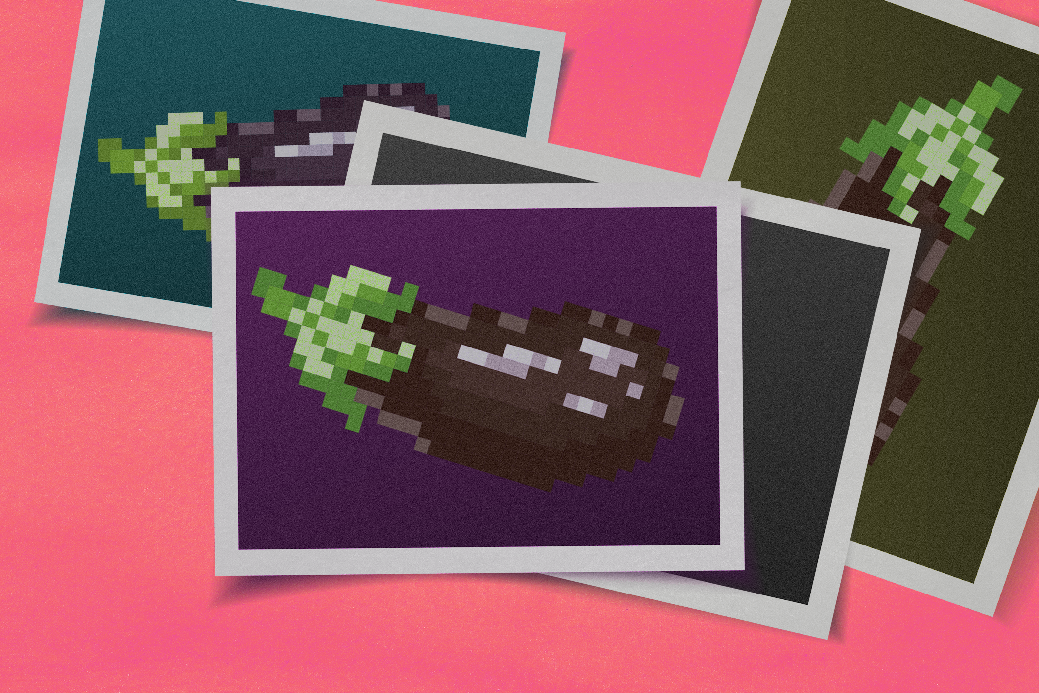 Pixelated eggplants. 