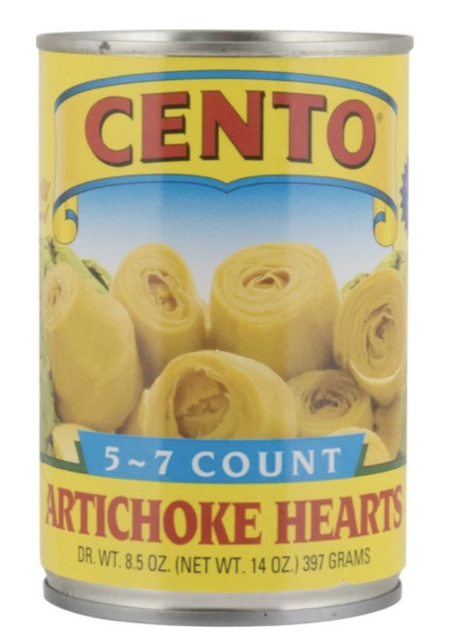Canned artichoke hearts.