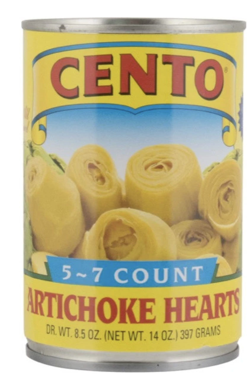Canned artichoke hearts.