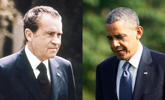 Richard Nixon (left); Barack Obama (right)