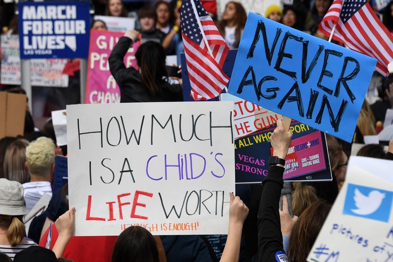Signs at the March for Our Lives rally in Las Vegas.