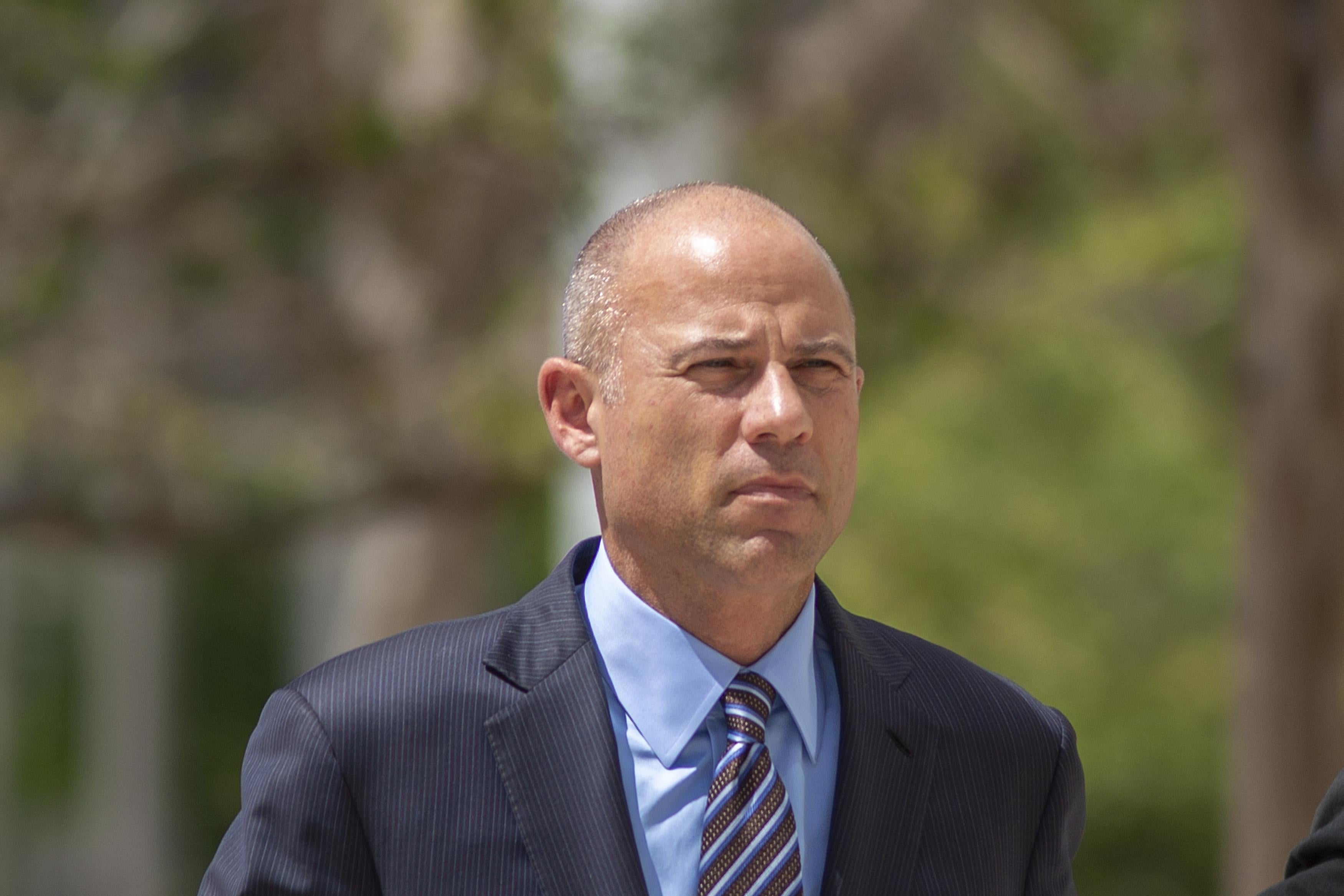 Michael Avenatti arrives for his first hearing in Santa Ana federal court on bank and wire fraud charges on April 1, 2019 in Santa Ana, California. 