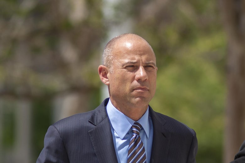 Michael Avenatti arrives for his first hearing in Santa Ana federal court on bank and wire fraud charges on April 1, 2019 in Santa Ana, California.