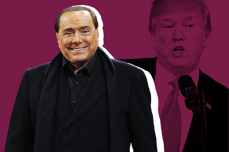 Silvio Berlusconi and President Donald Trump.
