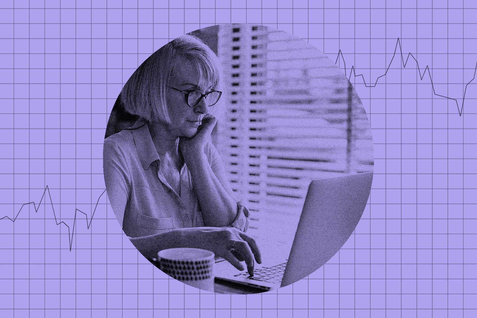 A woman looking at her computer.