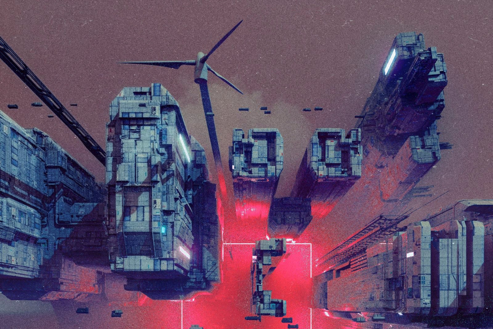 A very zoomed-in detail of "Everydays: The First 5000 Days," showing space ships.