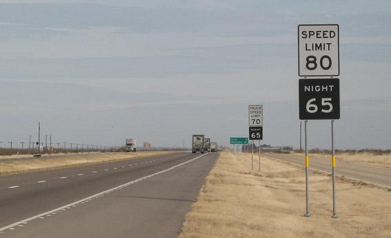 An 80 MPH speed sign in Texas.