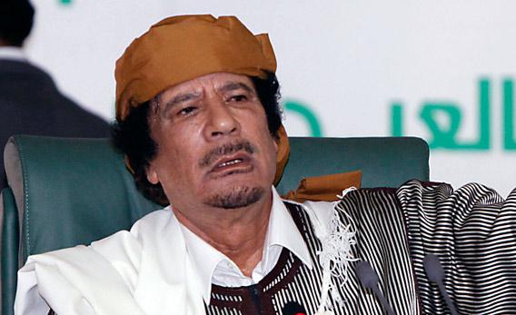 Libyan leader Muammar Qaddafi