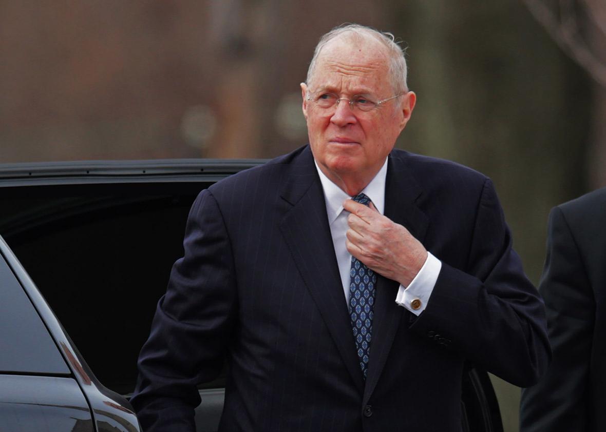 U.S. Supreme Court Associate Justice Anthony Kennedy arrives for the funeral of fellow Associate Justice Antonin Scalia at the the Basilica of the National Shrine of the Immaculate Conception February 20, 2016 in Washington, DC.