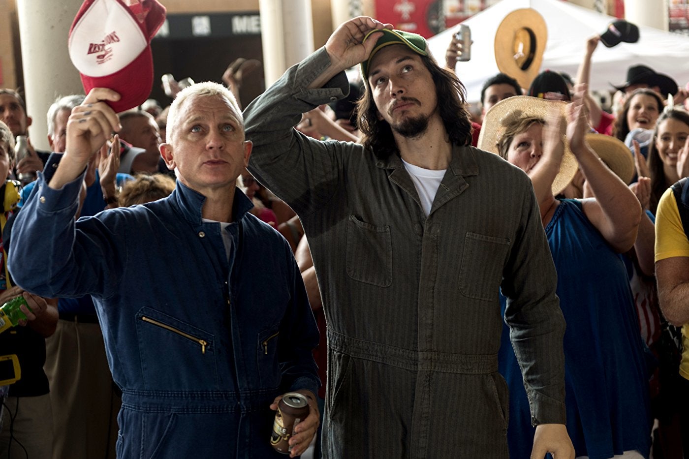 Daniel Craig and Adam Driver in Logan Lucky.