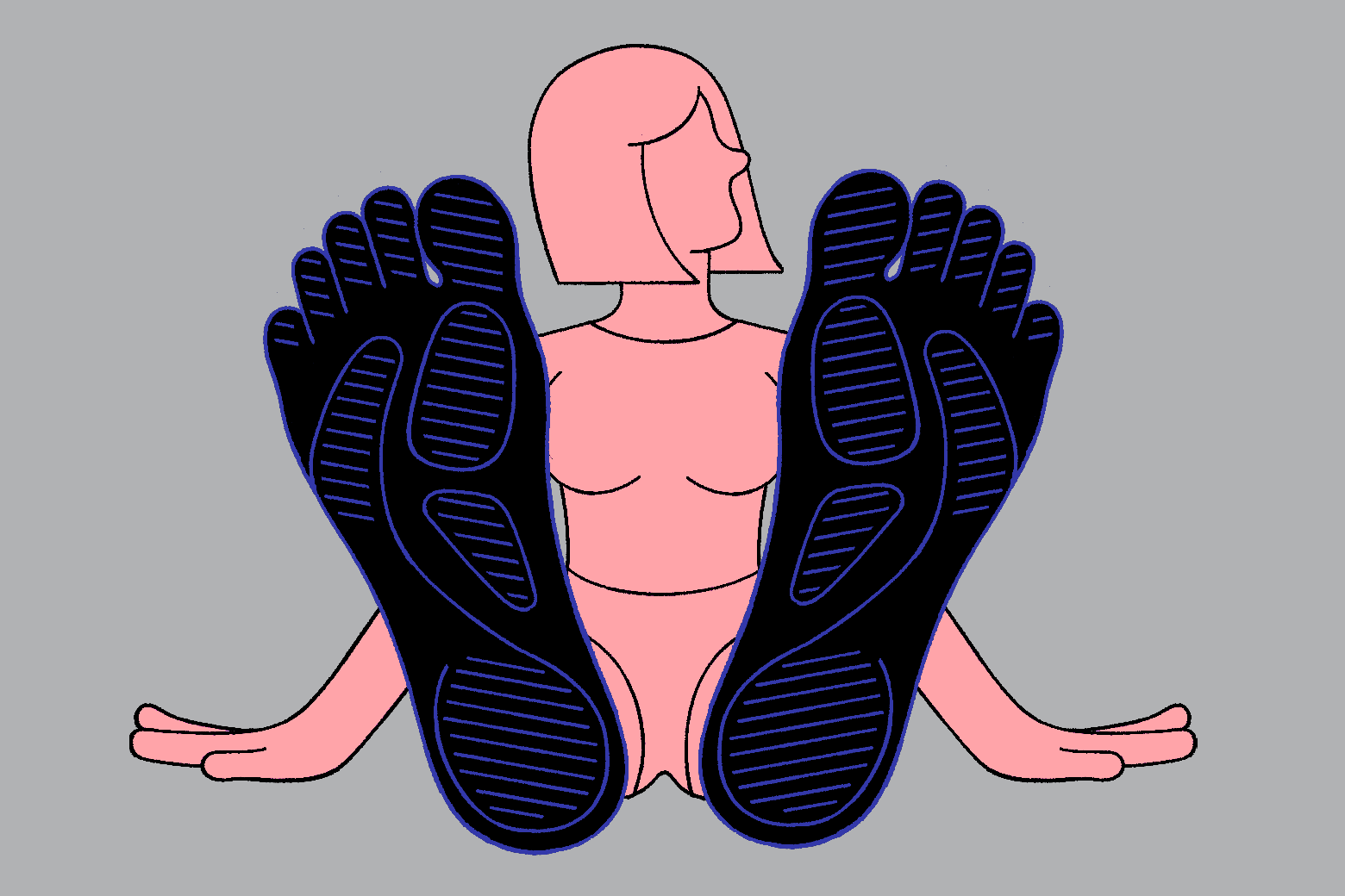 A gif of a woman wiggling her toes. 