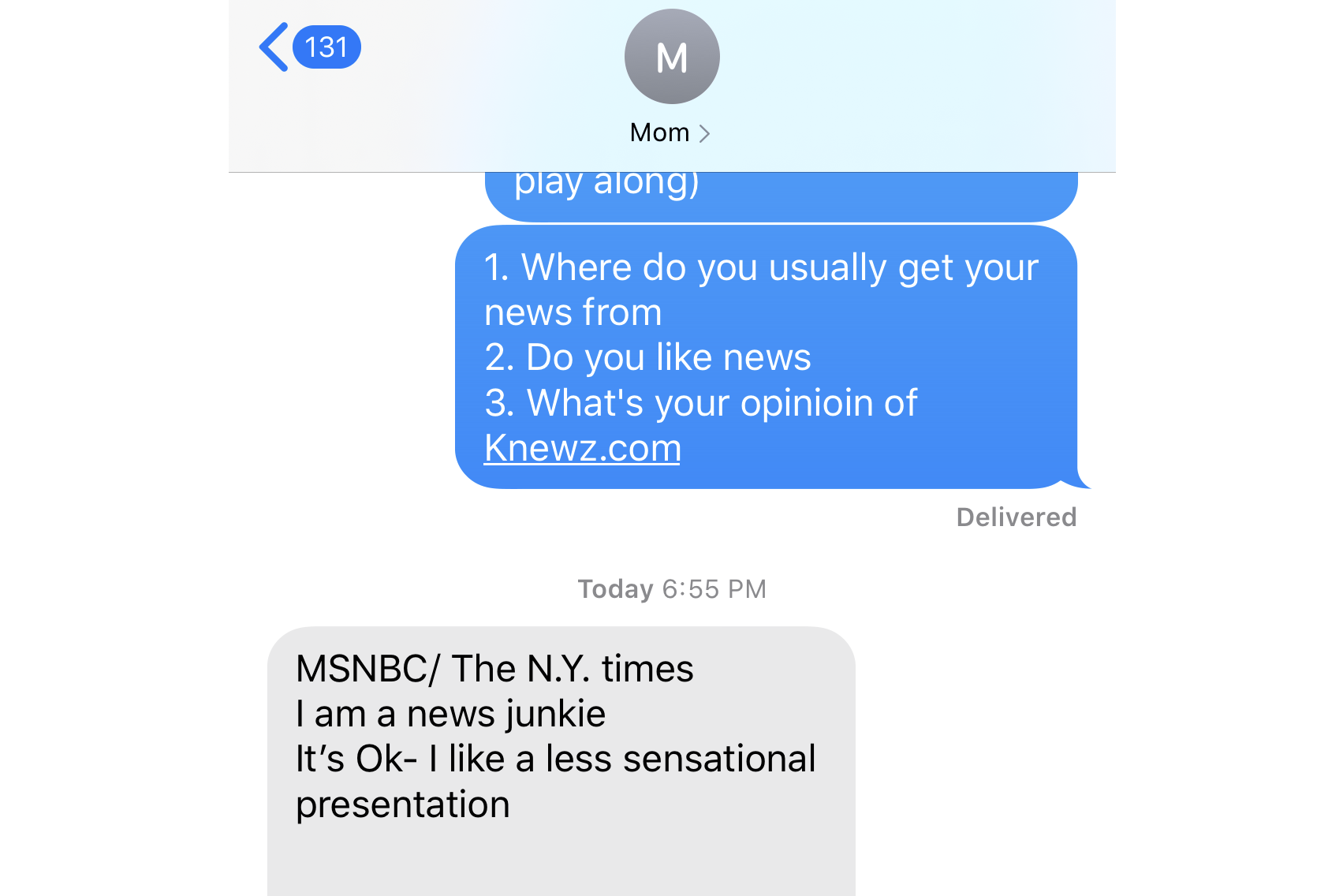 Conversation between Jordan Weissmann and mother