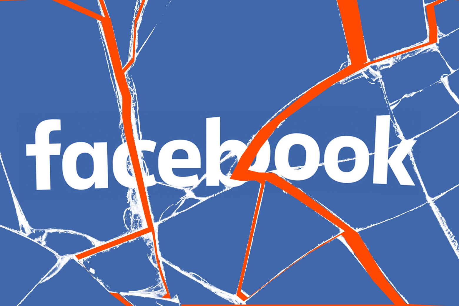 A shattered Facebook logo