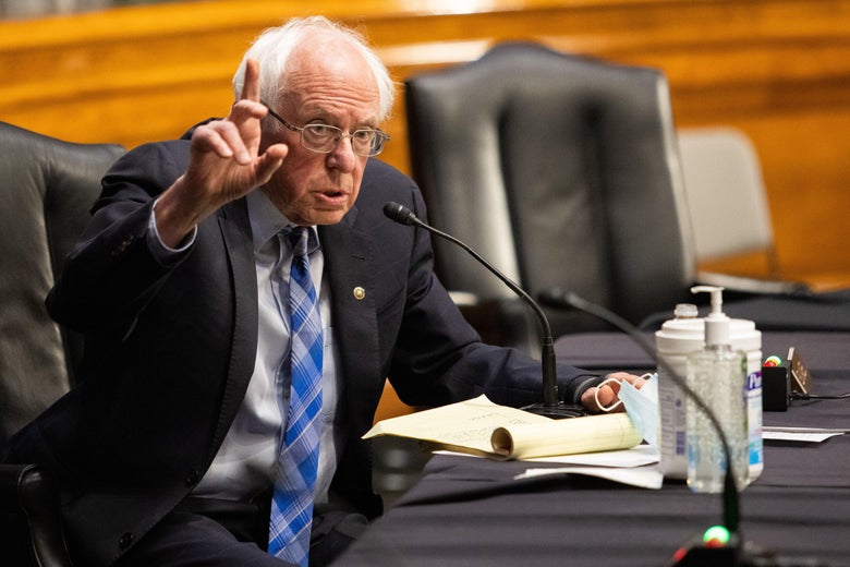 Sen. Bernie Sanders, I-VT, speaks during a hearing to examine the nomination of former Michigan Governor Jennifer Granholm to be Secretary of Energy, on Capitol Hill on Jan. 27, 2021.