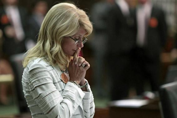 State Sen. Wendy Davis contemplates her 13-hour filibuster after the Democrats defeated the anti-abortion bill SB5, which was up for a vote on the last day of the legislative special session June 25, 2013 in Austin, Texas.