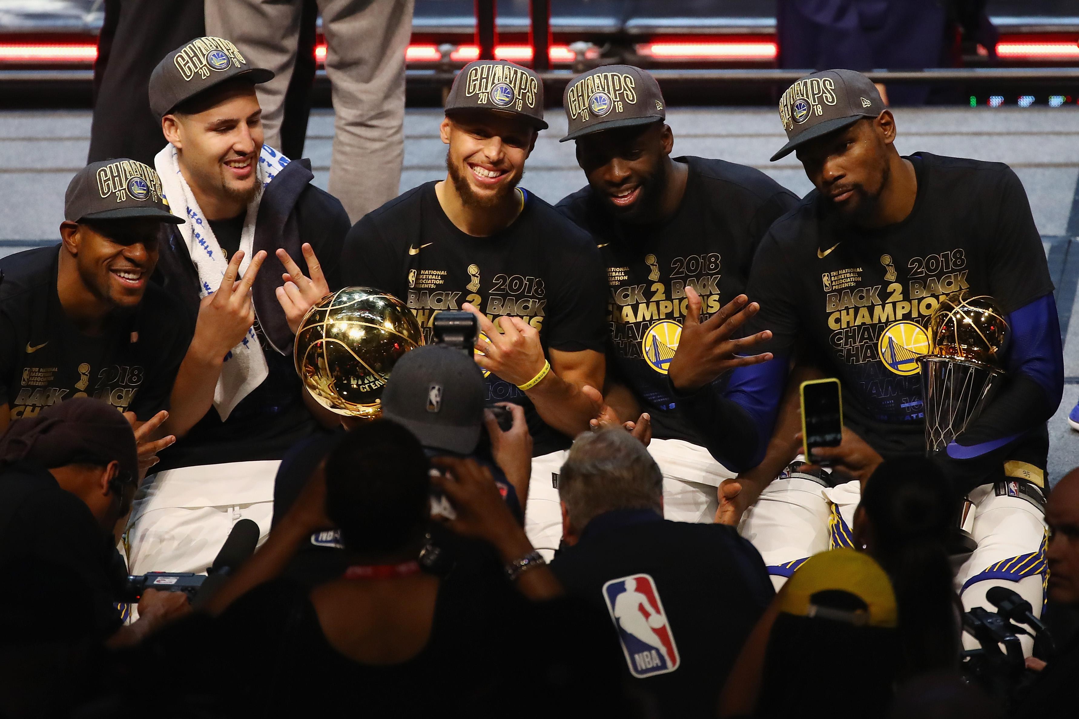 Warriors win NBA Title and LeBron wears a cast after he and his weary ...