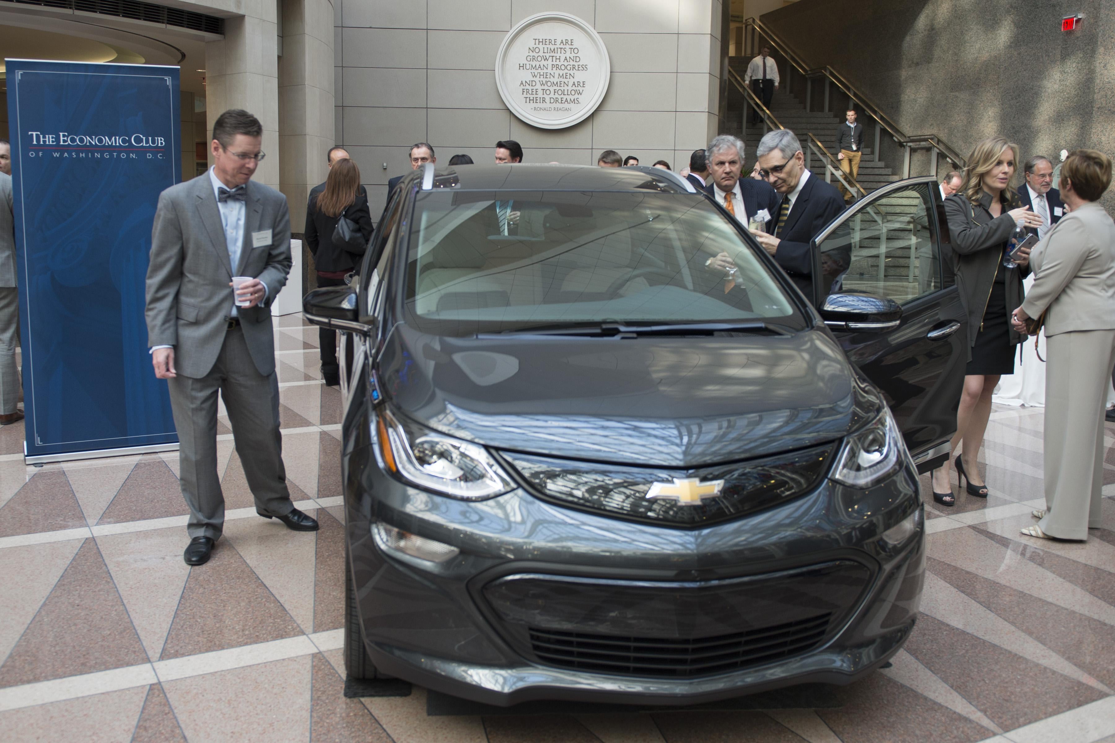 A Chevrolet Bolt on display