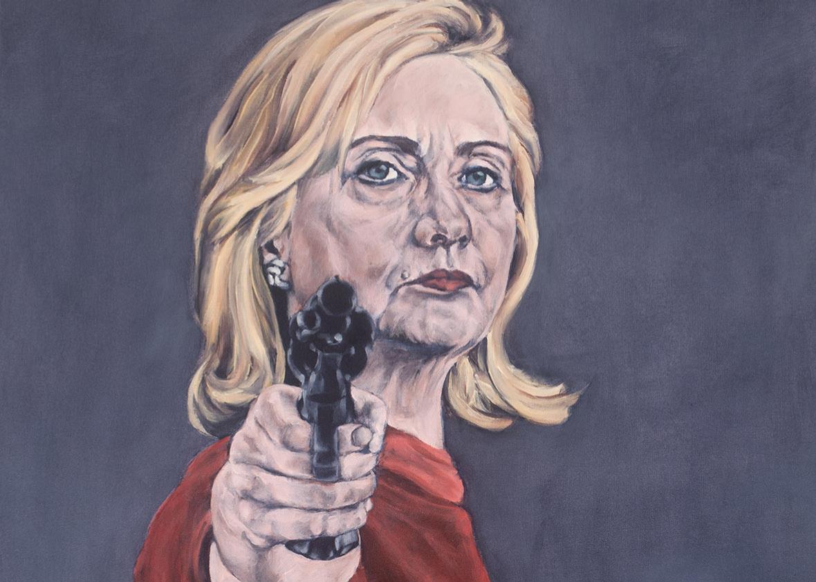 Hillary Clinton superfan has painting on cover of anti