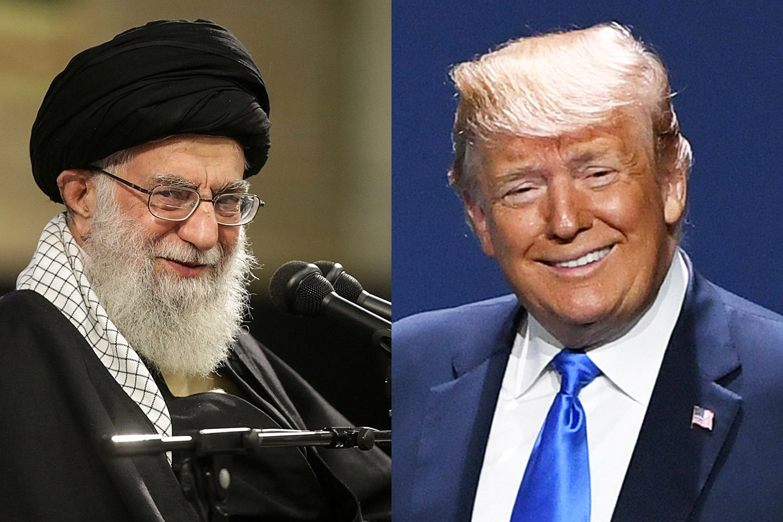 Ayatollah Ali Khamenei and President Donald Trump.