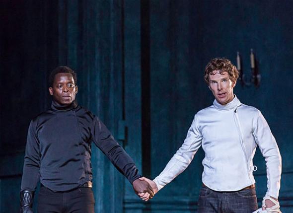 Benedict Cumberbatch as Hamlet at the Barbican Theatre