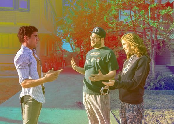 Rose Byrne, Seth Rogen and Zac Efron in Neighbors (2014).