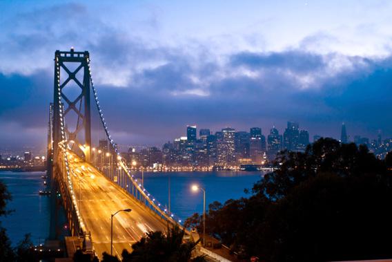 Bay Bridge and San Francisco city view.