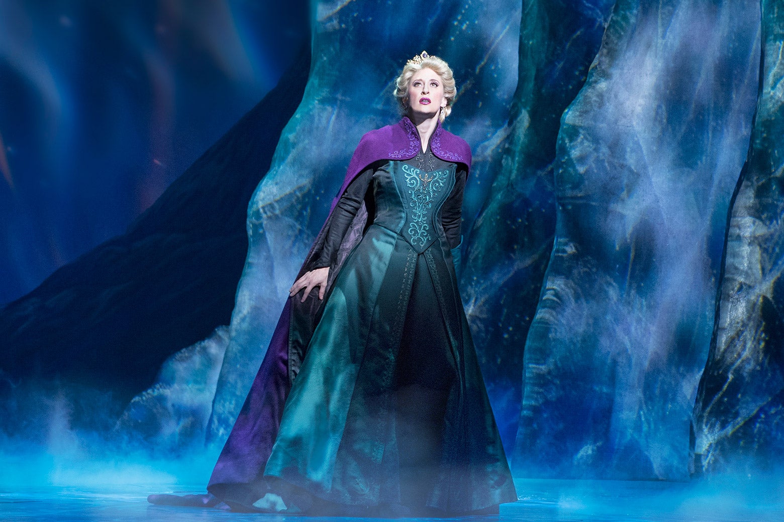 Caissie Levy as Elsa in Frozen on Broadway.