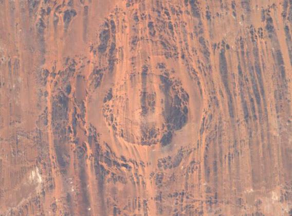 Impact crater: African crater spotted from space.