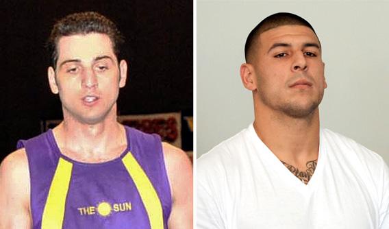 Tamerlan Tsarnaev, left, and Aaron Hernandez