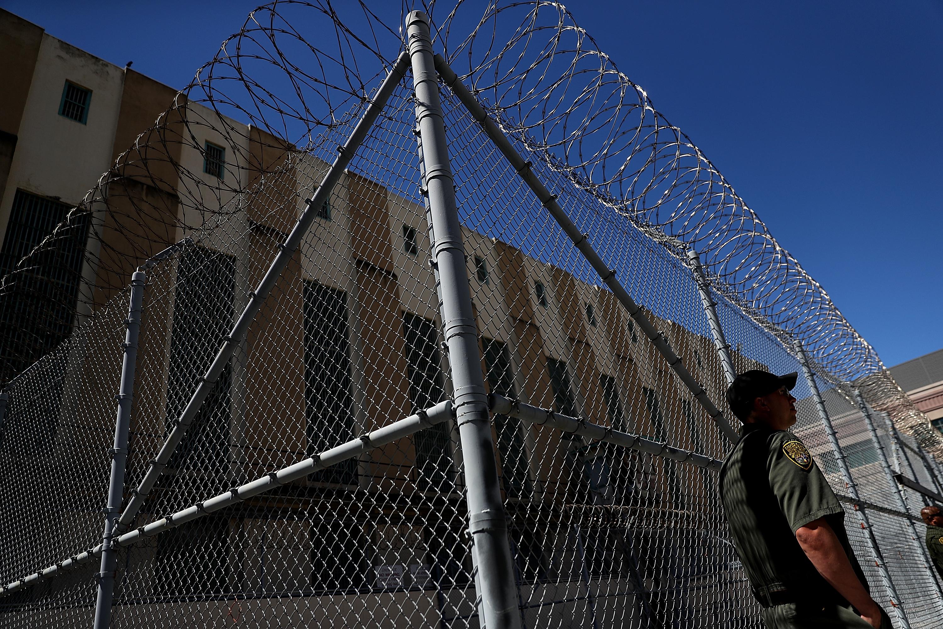 An officer stands guard at San Quentin State Prison on August 15, 2016 in San Quentin, California.