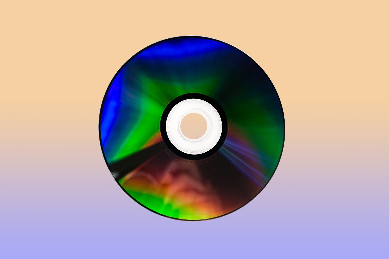 A CD-ROM w/ rainbow colors.