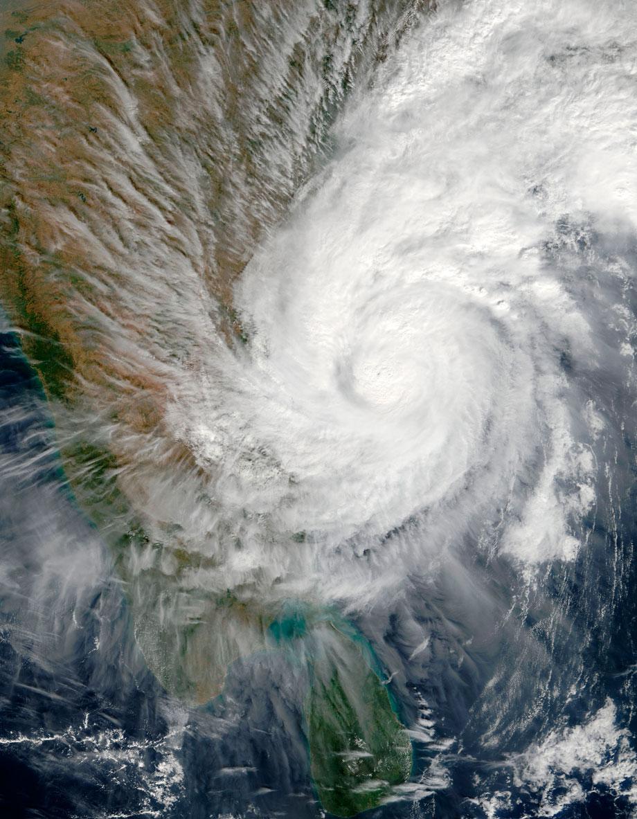 Typhoon Over Bar of Bengal, Terra, Dec. 15, 2003, 2012. Jeff Schmaltz, Lucian Plesea, MODIS Land Rapid Response team/NASA GSFC/Michael Benson/Kinetikon Pictures. (c) All Rights Reserved.