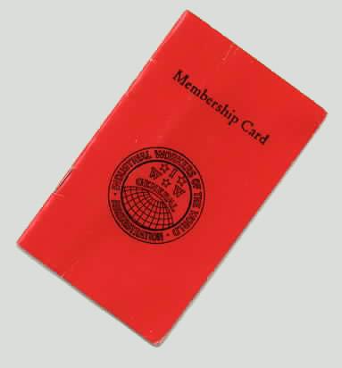 Industrial Workers of the World membership card.