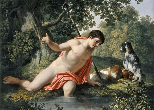 Narcissus painting by Franz Caucig.