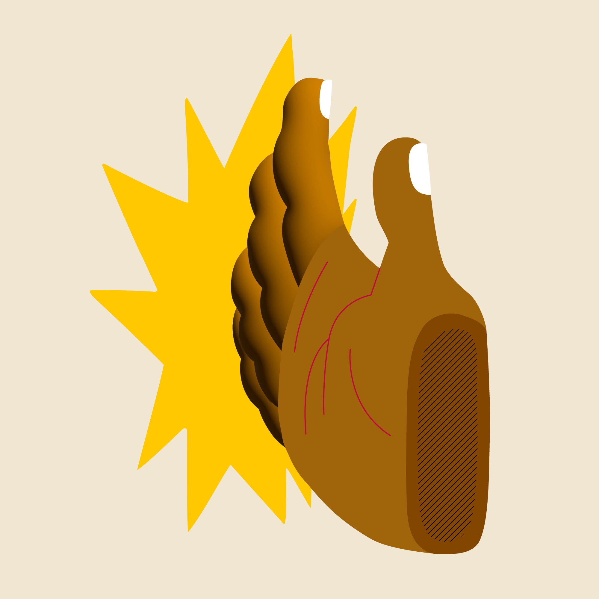 An illustration of a hand slapping.